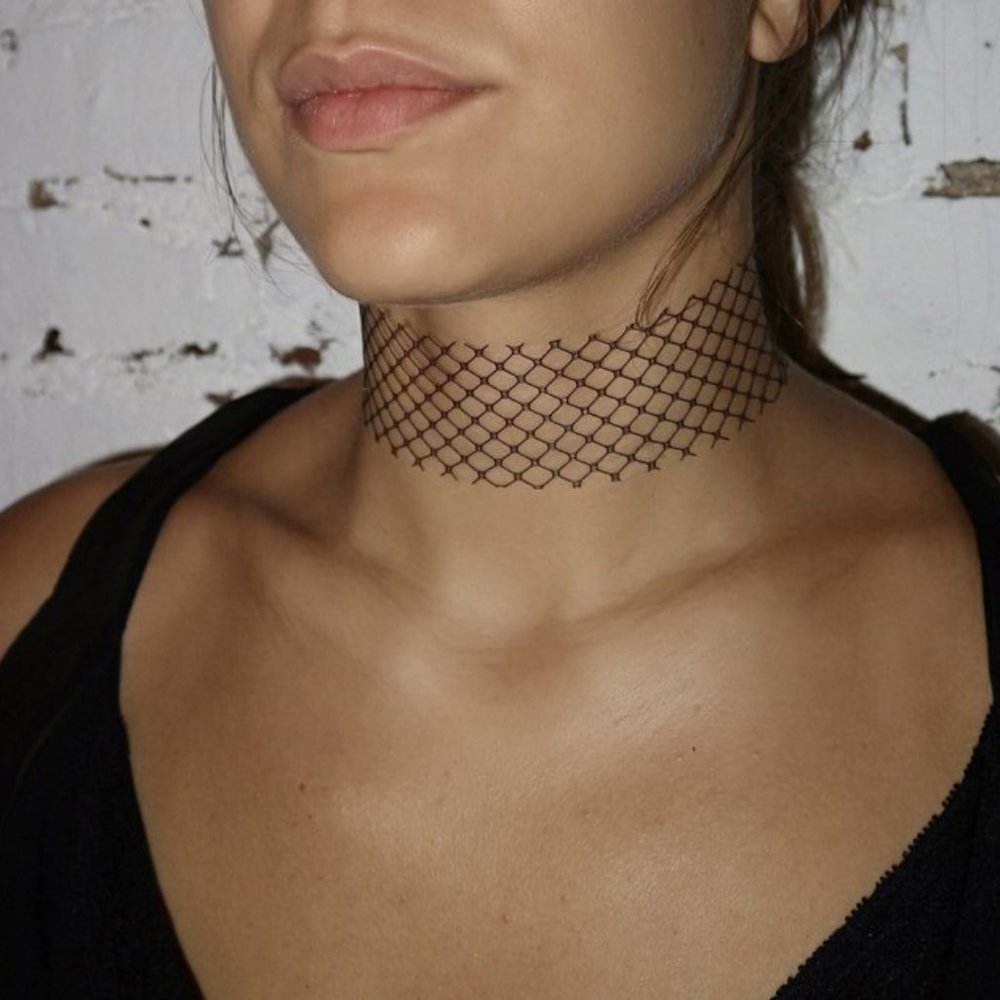 revolve breelayne • black 90’s choker netting mesh wide necklace